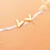 Minimalist V-Shape Gold Stud Earrings